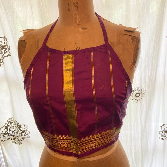 vtg 90s SPEED LIMIT MPH Crop Halter Top Boho Gypsy Whimsigoth Fairy M India EUC - Picture 2 of 7